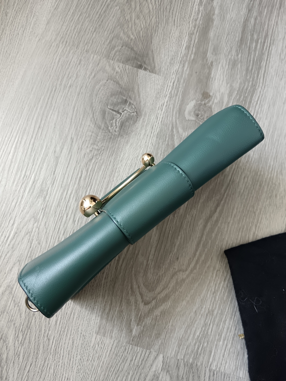 Strathberry Bottle Green Mini Crescent Bag - Picture 10 of 14